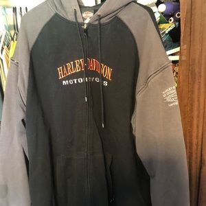 Harley Davidson zip off sleeve hoodie